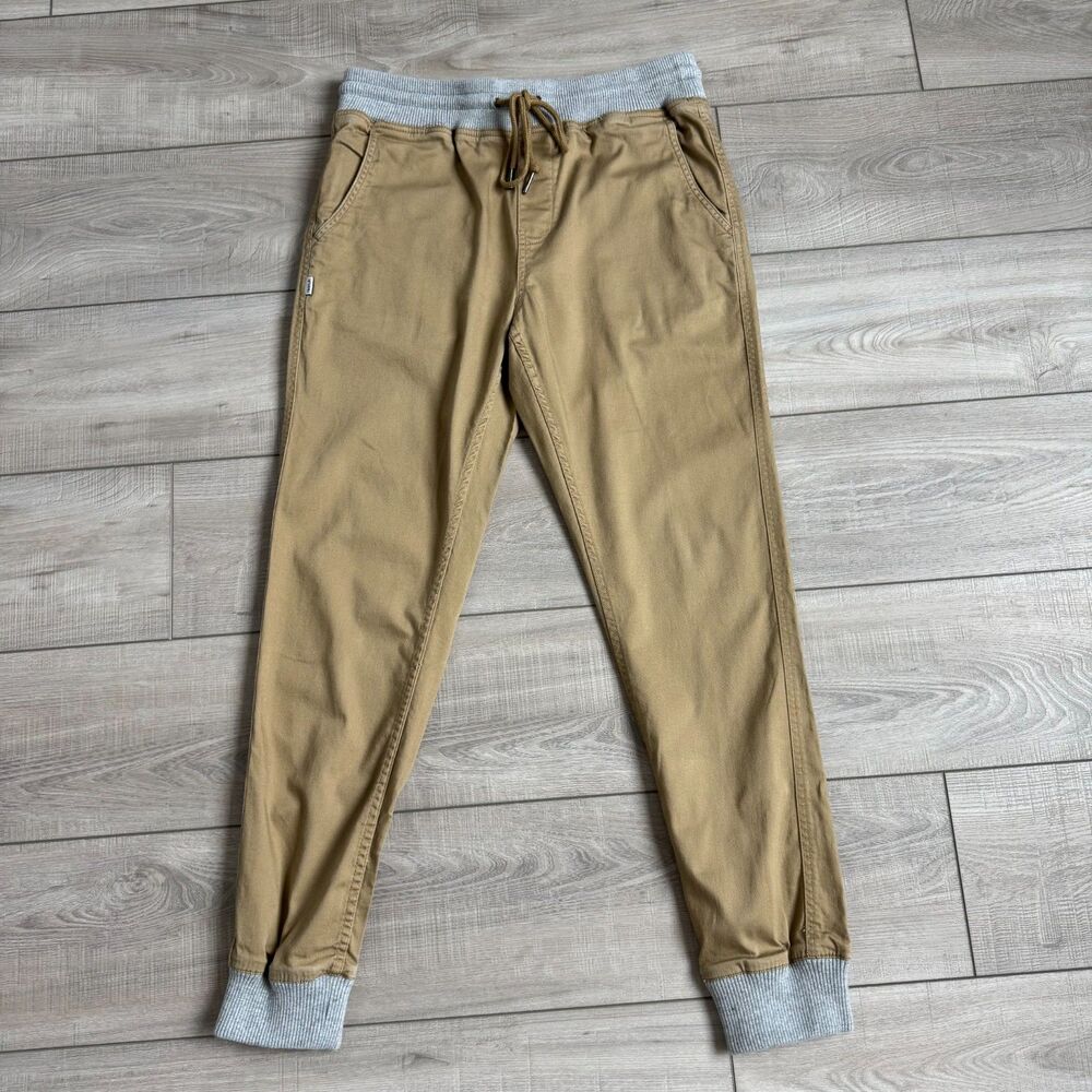 FairPlay Los Angeles Man's Jogger Pants Beige/Grey w/ adjustable waist,size 34